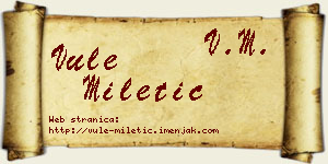 Vule Miletić vizit kartica